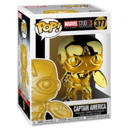 Funko Funko Pop Marvel Studio 10th Anniversary Captain America (Gold Chrome) Exclusive Vinyl Figure