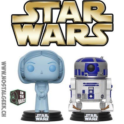 Funko Pop SDCC 2017 Star Wars Holographic Princess Leia & R2-D2 Vaulted Vinyl Figur