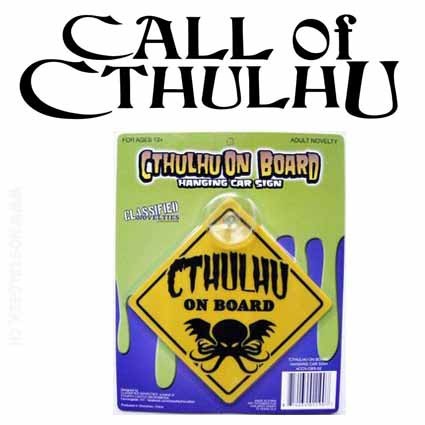 Cthulhu On Board Hanging Car Sign Horror Block Exclusive