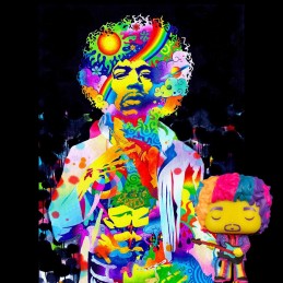 Funko Pop N°239 Rocks NYCC 2021 Jimi Hendrix (Blacklight) Vaulted Exclusive Vinyl Figur