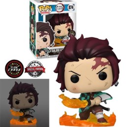 Funko Funko Pop Demon Slayer Tanjiro Kamado (Hinokami Kagura Dance) Chase Phosphorescent Edition Limitée