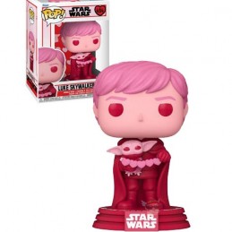 Funko Pop N°494 The Mandalorian Luke Skywalker with Grogu (Saint Valentin)