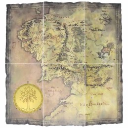 Le Seigneur des Anneaux Médaillon plaqué Or 24k du Gondor + Carte