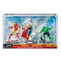 Marvel Collectible Diorama Iron Man - Thor - The Hulk Action Figure Set (Pack of 3)