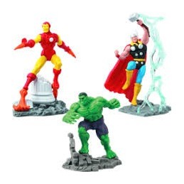 Marvel Collectible Diorama Iron Man - Thor - The Hulk Action Figure Set (Pack of 3)