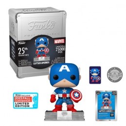 Funko Funko Pop N°06 NYCC 2023 Marvel Captain America Funko 25th Anniversary Exclusive Vaulted Vinyl Figure