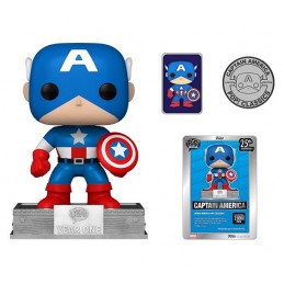 Funko Funko Pop N°06 NYCC 2023 Marvel Captain America Funko 25th Anniversary Exclusive Vaulted Vinyl Figur