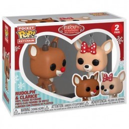 Funko Funko Pop Pocket Porte-clés Rudolph le Petit Renne au Nez Rouge Rudolph et Clarice 2-Pack Edition Limitée