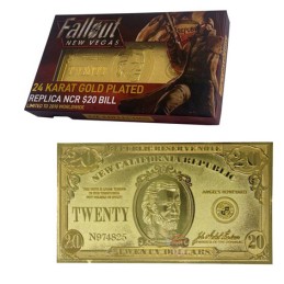 Fallout: New Vegas Billet de 20$ plaqué or 24k Édition limitée