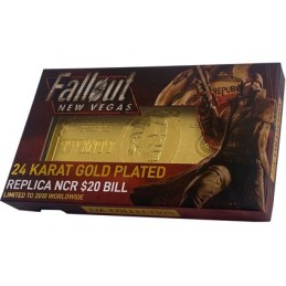 Fallout: New Vegas Billet de 20$ plaqué or 24k Édition limitée