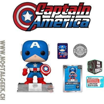 Funko Funko Pop N°06 NYCC 2023 Marvel Captain America Funko 25th Anniversary Exclusive Vaulted Vinyl Figure