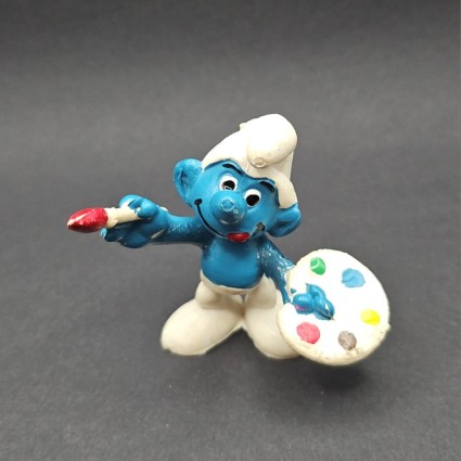 Schleich The Smurfs - Smurf Painter second hand Figure (Loose)