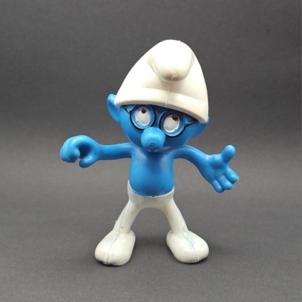 Schleich Die Schlümpfe - Brainy Smurf gebrauchte Biegsame Figur(Loose)