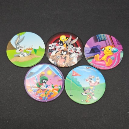 Looney Tunes Set of 5 second hand Pog (Loose) Lot 3