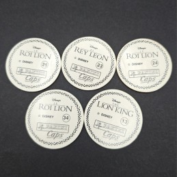 Lion King set of 5 second hand Pogs (Loose).