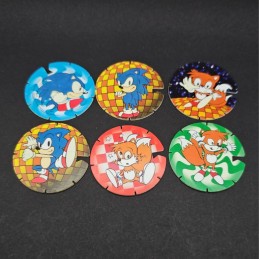 Sega Sonic set of 6 Flying Caps second hand (Loose)