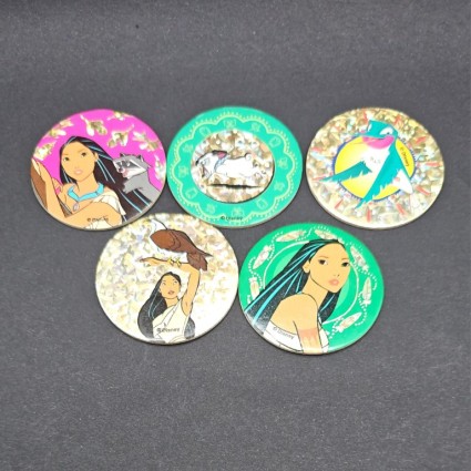 Pocahontas Lot von 5 verschiedenen gebrauchten Pogs (Loose)