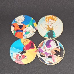 Dragon Ball Z Lot von 4 gebrauchten Pogs (Loose)