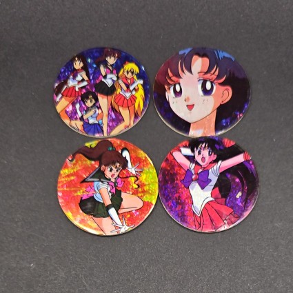 Sailor Moon Lot de 4 Pogs d'occasion (Loose).