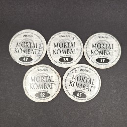 Mortal Kombat Lot von 5 gebrauchten Pogs (Loose).