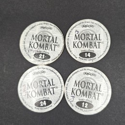 Mortal Kombat Lot von 4 gebrauchten Pogs (Loose).